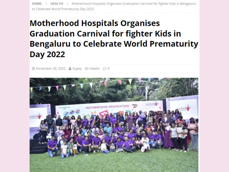 Prematurity Day Carnival Media Coverage: Celebrating Premature Babies - Motherhood Hospital India
