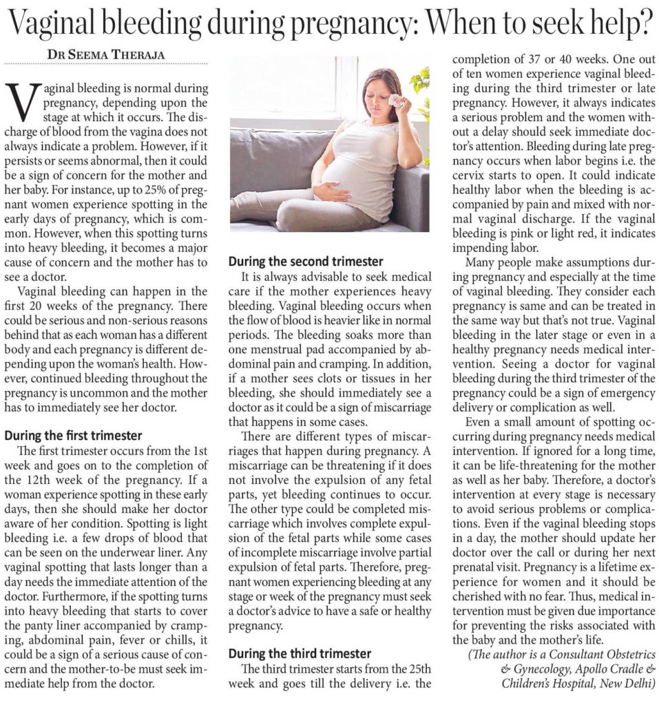 Expert insights on navigating vaginal bleeding in pregnancy - Motherhood Hospital India