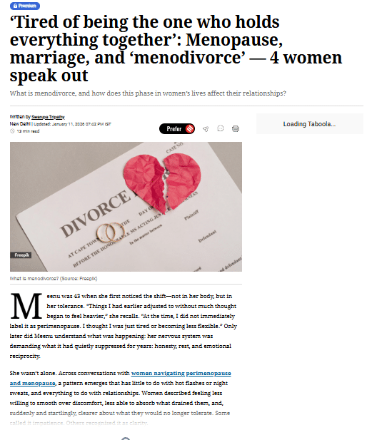 ‘Tired of being the one who holds everything together’: Menopause, marriage, and ‘menodivorce’ - 4 women speak out