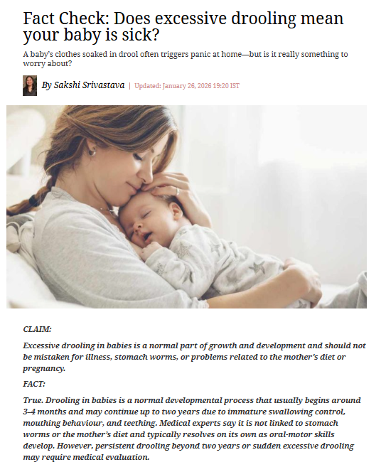 Fact Check: Does excessive drooling mean your baby is sick?