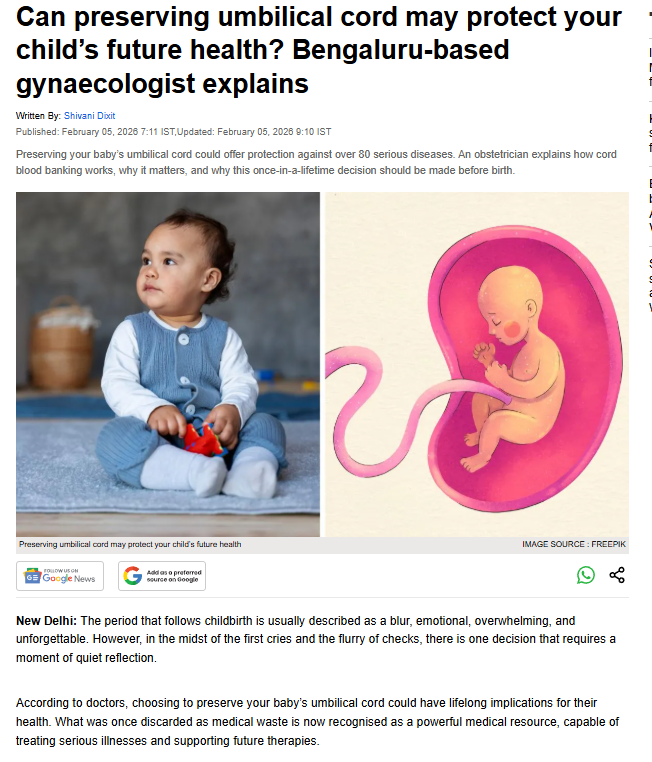 Can preserving umbilical cord may protect your child’s future health? Bengaluru-based gynaecologist explains