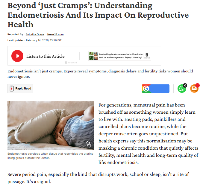 Beyond ‘Just Cramps’: Understanding Endometriosis And Its Impact On Reproductive Health